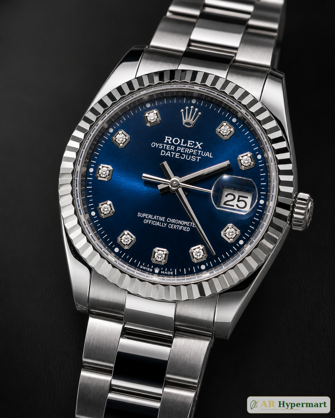 Rolex Datejust Blue Diamond Dial Men's Watch — AR Hypermart Exclusive