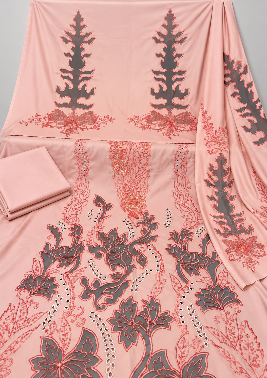 Pastel Pink Embroidered 3 Piece Suit